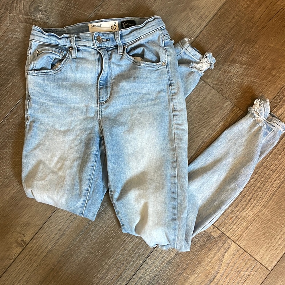 Light Wash Distressed Skinny Jeans